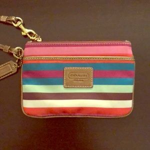 Multi-colored Coach Wristlet